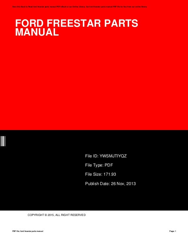 2004 ford freestar service manual pdf